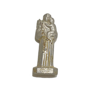 Vintage Silver Tone Virgin Mary and Child Figurine Vintage